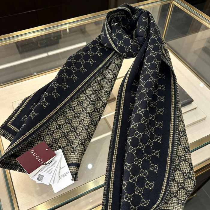 Women Men Logo Scarf Wool Cashmere Scarves Shawl Blanket Wrap Thickened Knitted Scarf