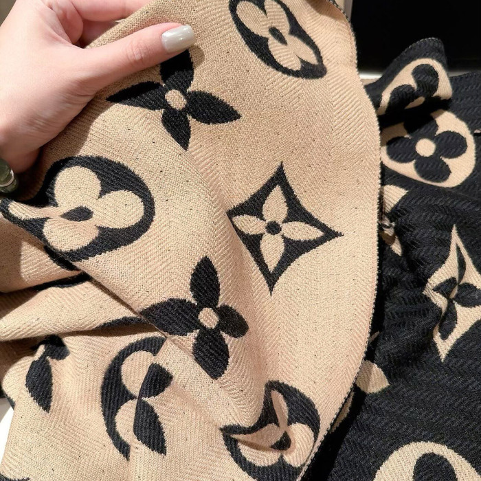 Women Men Logo Scarf Wool Cashmere Scarves Shawl Blanket Wrap Thickened Knitted Scarf