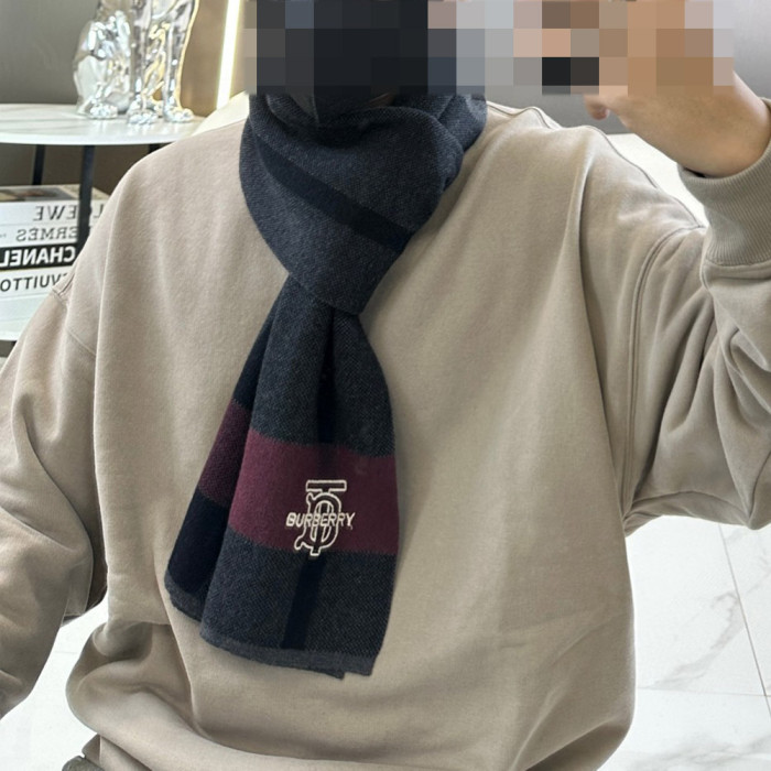 Women Men Logo Scarf Wool Cashmere Scarves Shawl Blanket Wrap Thickened Knitted Scarf