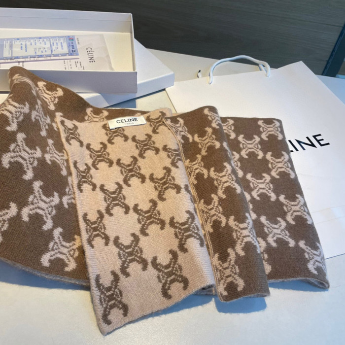 Women Men Logo Scarf Wool Cashmere Scarves Shawl Blanket Wrap Thickened Knitted Scarf