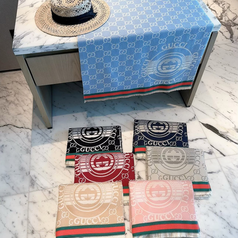 Women Men Logo Scarf Wool Cashmere Scarves Shawl Blanket Wrap Thickened Knitted Scarf