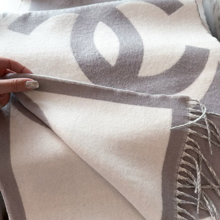 Women Men Logo Scarf Wool Cashmere Scarves Shawl Blanket Wrap Thickened Knitted Scarf