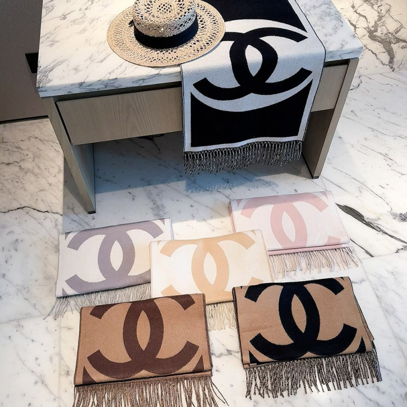 Women Men Logo Scarf Wool Cashmere Scarves Shawl Blanket Wrap Thickened Knitted Scarf