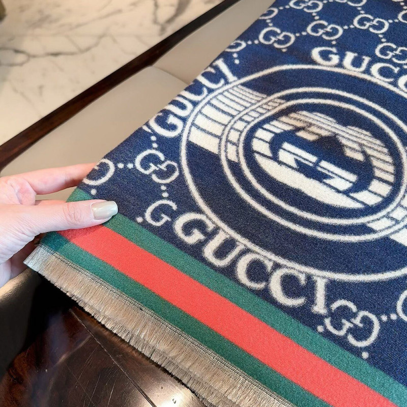 Women Men Logo Scarf Wool Cashmere Scarves Shawl Blanket Wrap Thickened Knitted Scarf