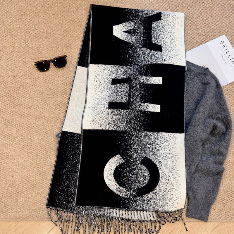 Women Men Logo Scarf Wool Cashmere Scarves Shawl Blanket Wrap Thickened Knitted Scarf