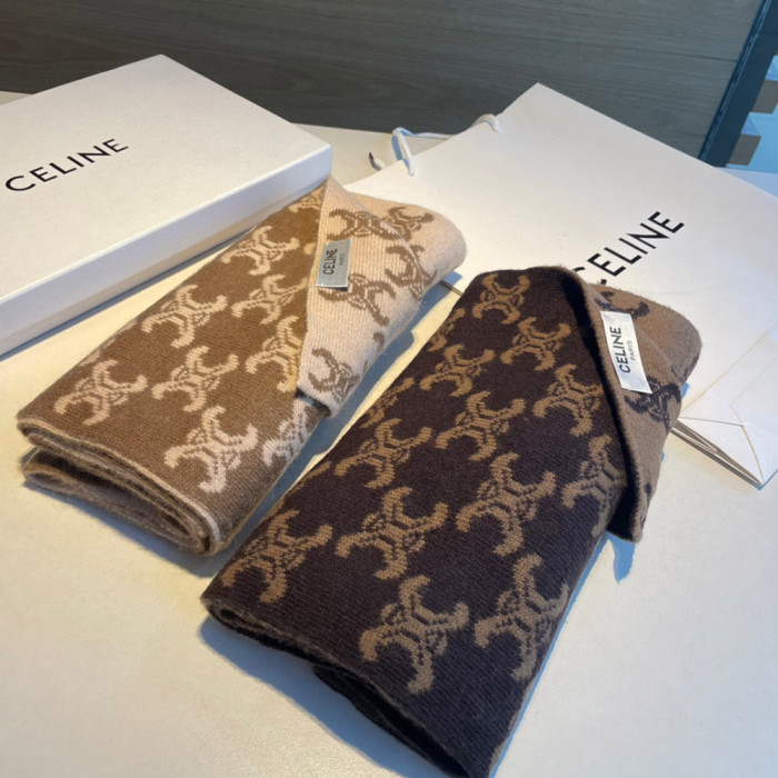 Women Men Logo Scarf Wool Cashmere Scarves Shawl Blanket Wrap Thickened Knitted Scarf