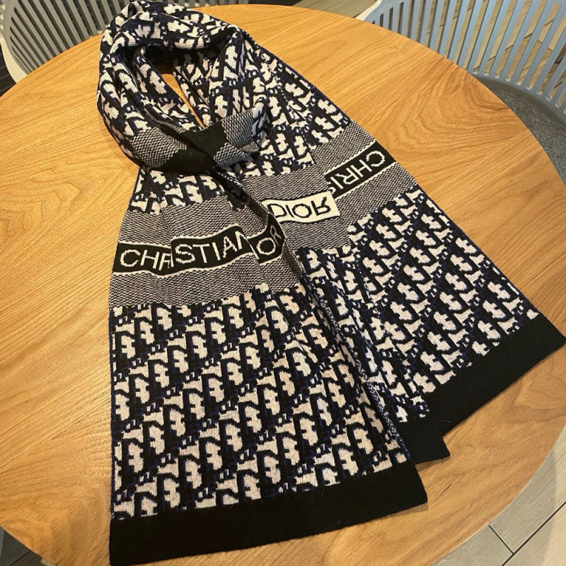 Women Men Logo Scarf Wool Cashmere Scarves Shawl Blanket Wrap Thickened Knitted Scarf