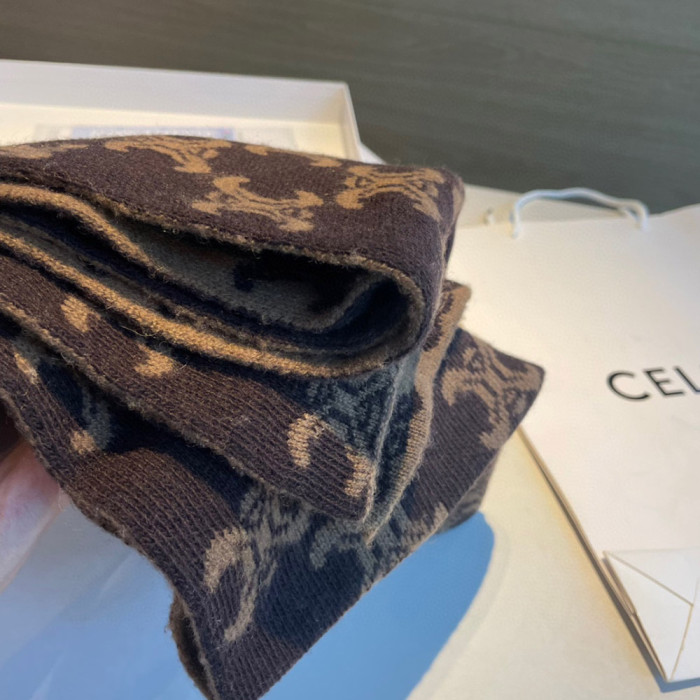Women Men Logo Scarf Wool Cashmere Scarves Shawl Blanket Wrap Thickened Knitted Scarf