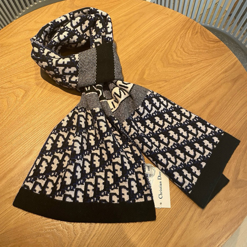 Women Men Logo Scarf Wool Cashmere Scarves Shawl Blanket Wrap Thickened Knitted Scarf
