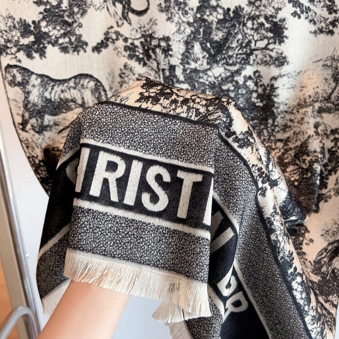 Women Men Logo Scarf Wool Cashmere Scarves Shawl Blanket Wrap Thickened Knitted Scarf