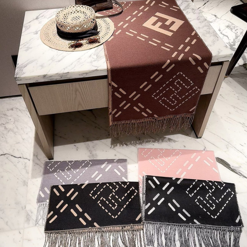Women Men Logo Scarf Wool Cashmere Scarves Shawl Blanket Wrap Thickened Knitted Scarf