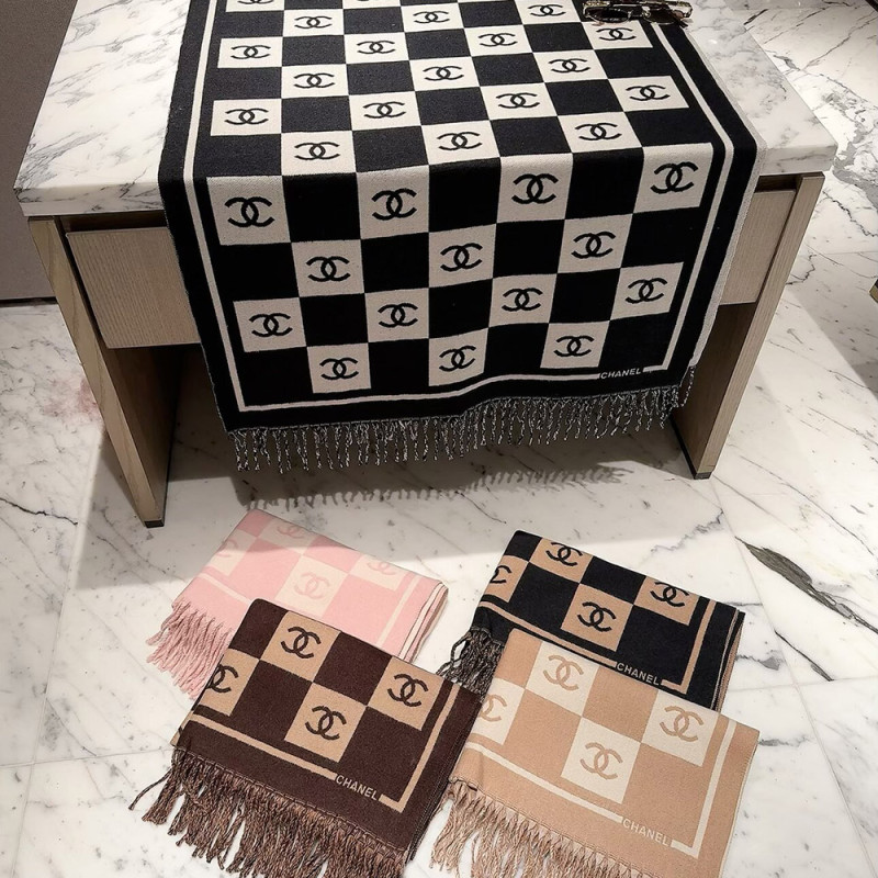 Women Men Logo Scarf Wool Cashmere Scarves Shawl Blanket Wrap Thickened Knitted Scarf