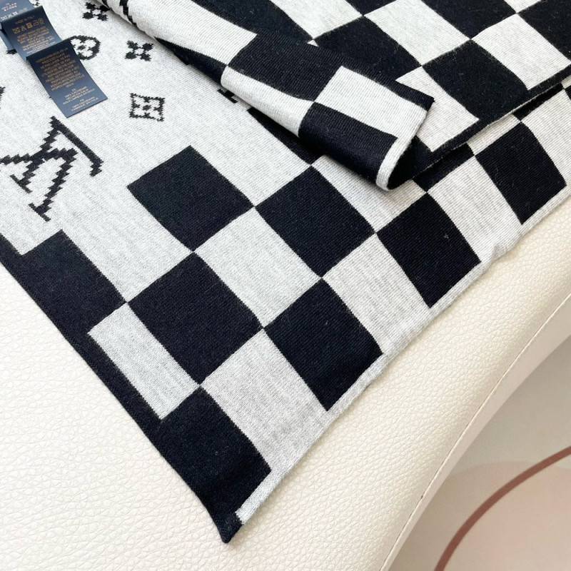 Women Men Logo Scarf Wool Cashmere Scarves Shawl Blanket Wrap Thickened Knitted Scarf