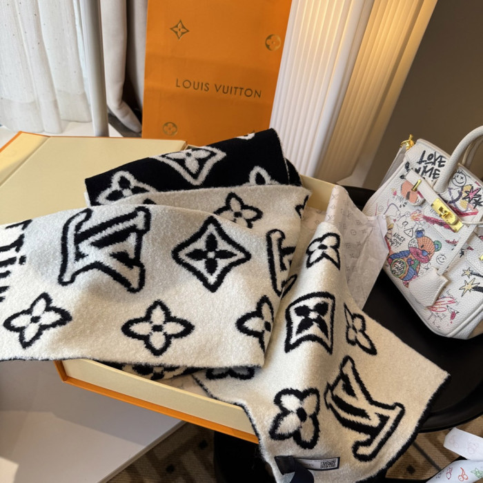 Men Women Logo Scarf Wool Cashmere Scarves Shawl Blanket Wrap Thickened Knitted Scarf