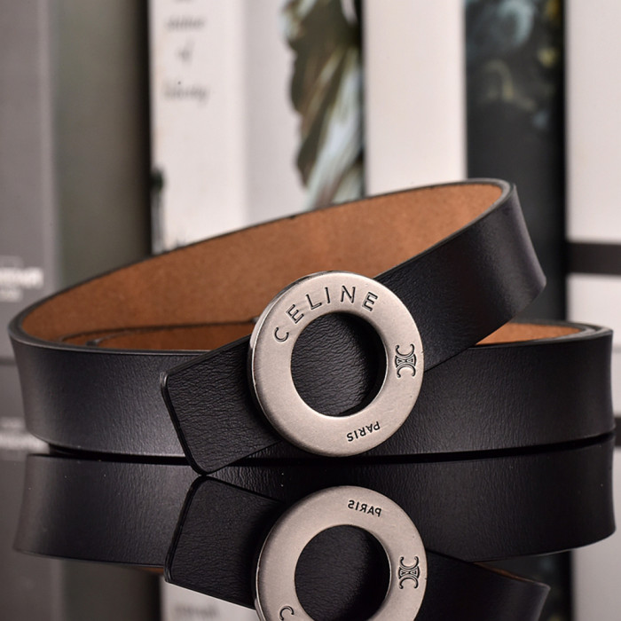 Women Men Belt 2.5 cm Cowhide Leather Buckle Belt Unisex Waistband Waist Strap