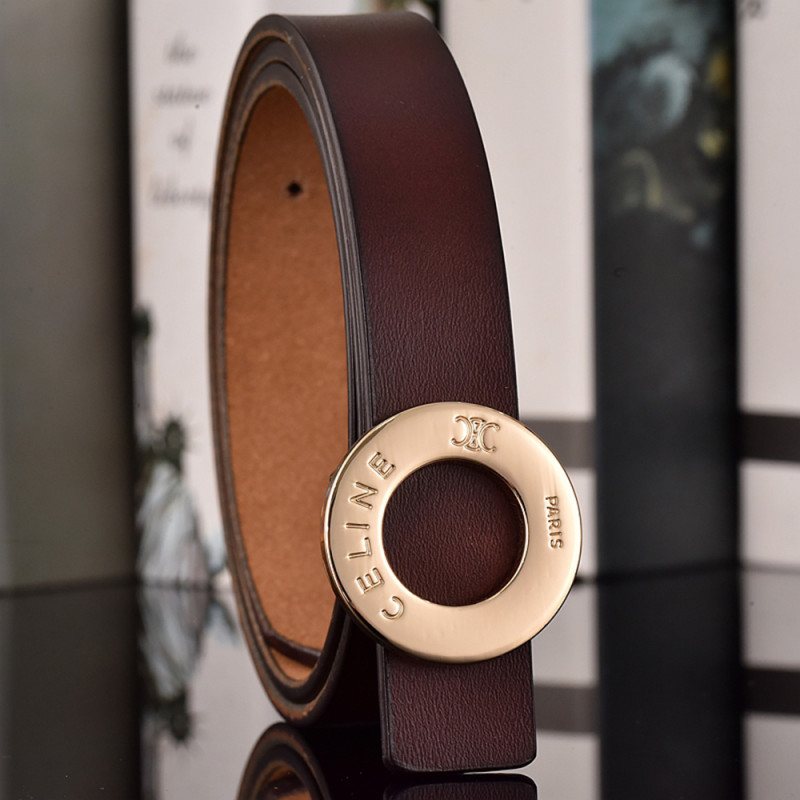 Women Men Belt 2.5 cm Cowhide Leather Buckle Belt Unisex Waistband Waist Strap