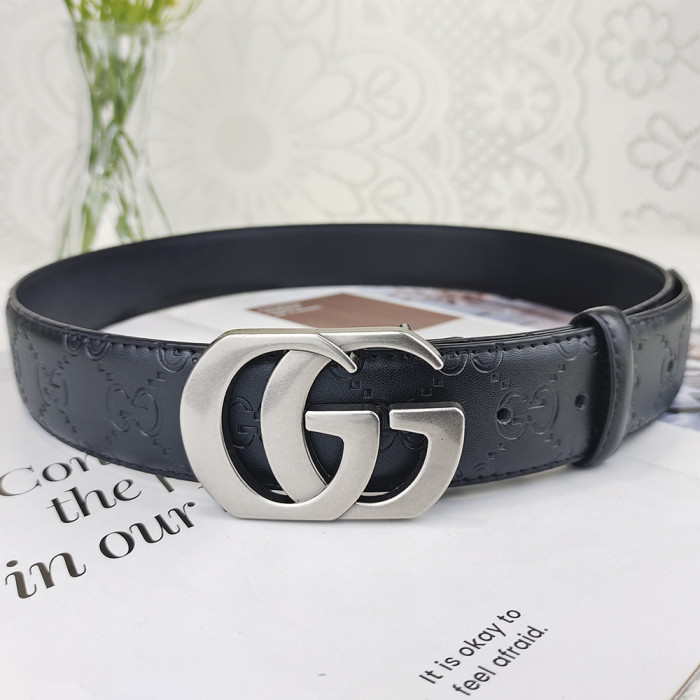 Women Men Belt 3.8cm Cowhide Leather Buckle Belt Unisex Waistband Waist Strap
