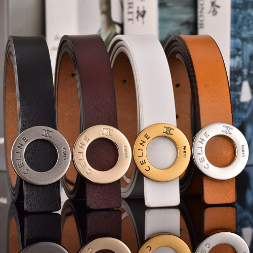 Women Men Belt 2.5 cm Cowhide Leather Buckle Belt Unisex Waistband Waist Strap