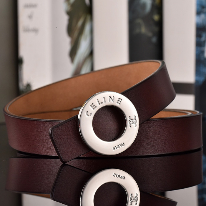 Women Men Belt 2.5 cm Cowhide Leather Buckle Belt Unisex Waistband Waist Strap