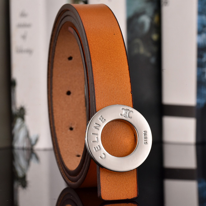 Women Men Belt 2.5 cm Cowhide Leather Buckle Belt Unisex Waistband Waist Strap