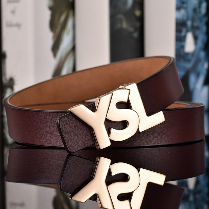 Women Men Belt 2.5 cm Cowhide Leather Buckle Belt Unisex Waistband Waist Strap