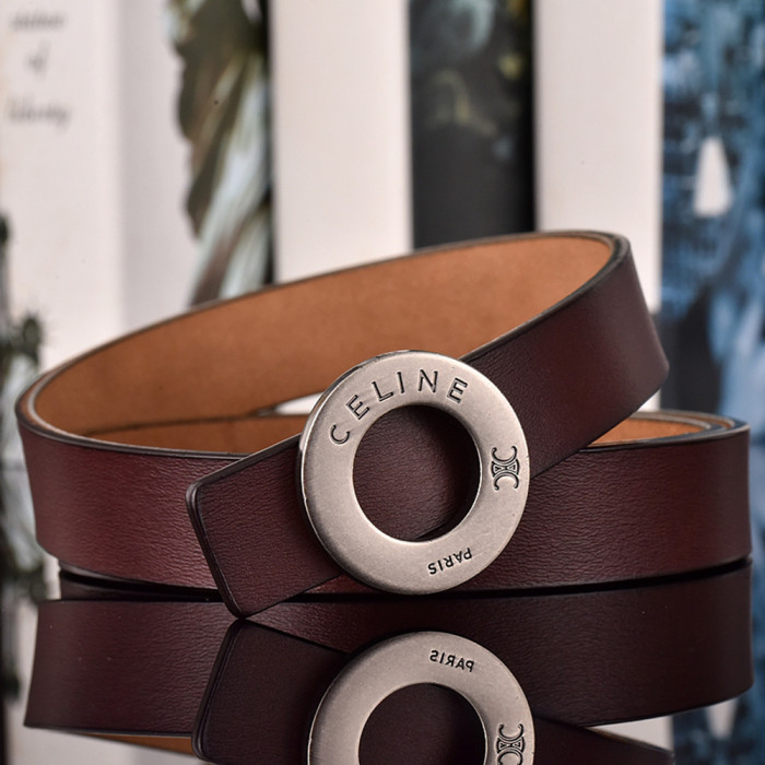 Women Men Belt 2.5 cm Cowhide Leather Buckle Belt Unisex Waistband Waist Strap