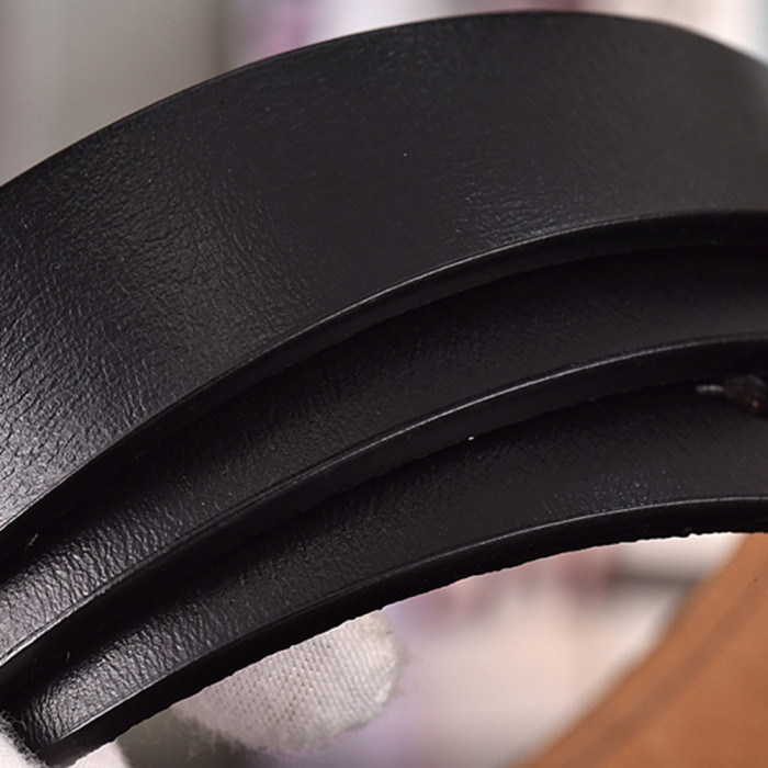 Women Men Belt 2.5 cm Cowhide Leather Buckle Belt Unisex Waistband Waist Strap