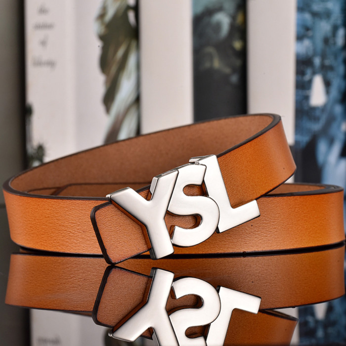 Women Men Belt 2.5 cm Cowhide Leather Buckle Belt Unisex Waistband Waist Strap