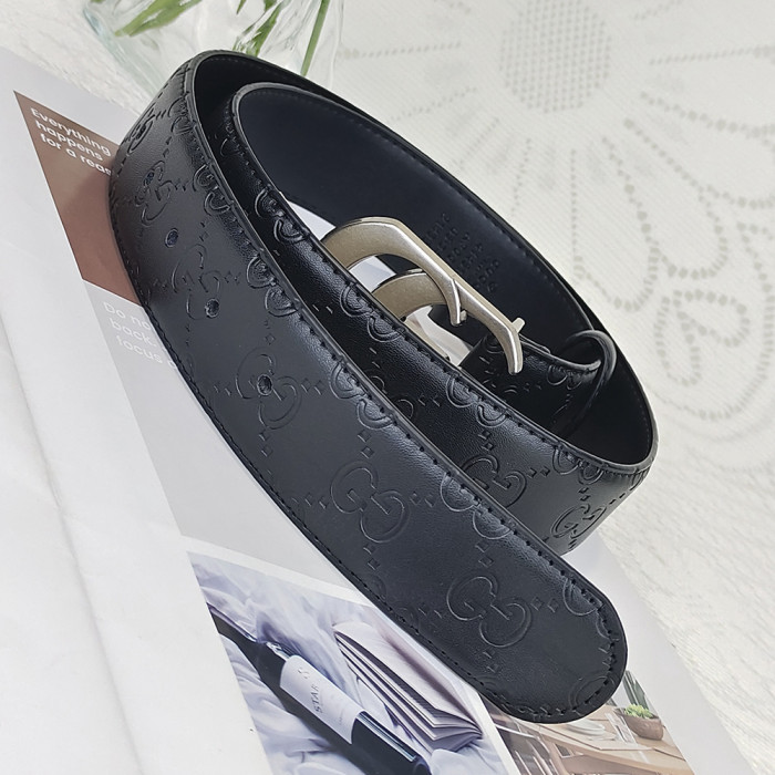 Women Men Belt 3.8cm Cowhide Leather Buckle Belt Unisex Waistband Waist Strap