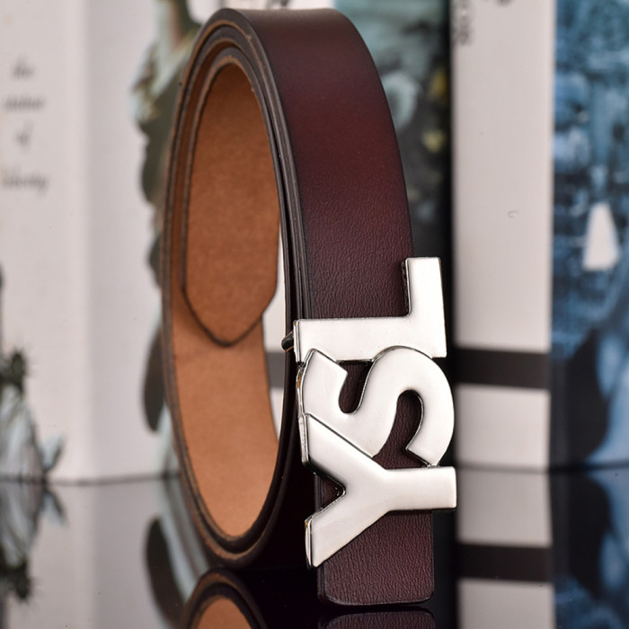 Women Men Belt 2.5 cm Cowhide Leather Buckle Belt Unisex Waistband Waist Strap