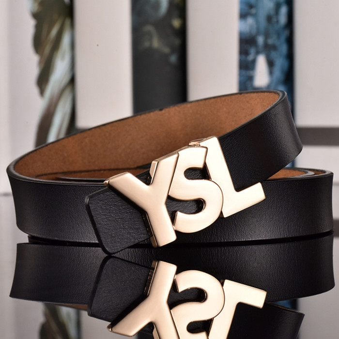 Women Men Belt 2.5 cm Cowhide Leather Buckle Belt Unisex Waistband Waist Strap