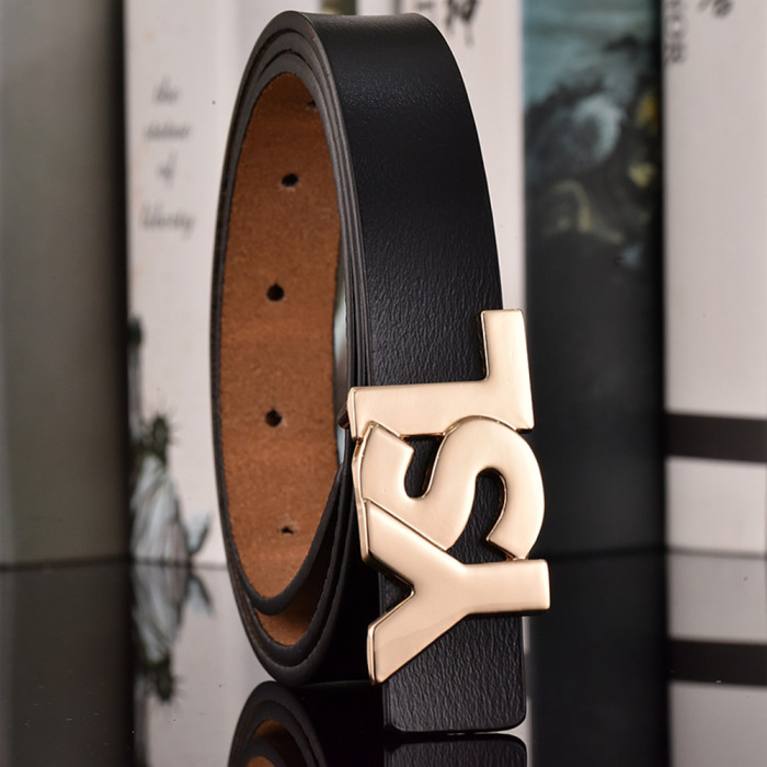 Women Men Belt 2.5 cm Cowhide Leather Buckle Belt Unisex Waistband Waist Strap