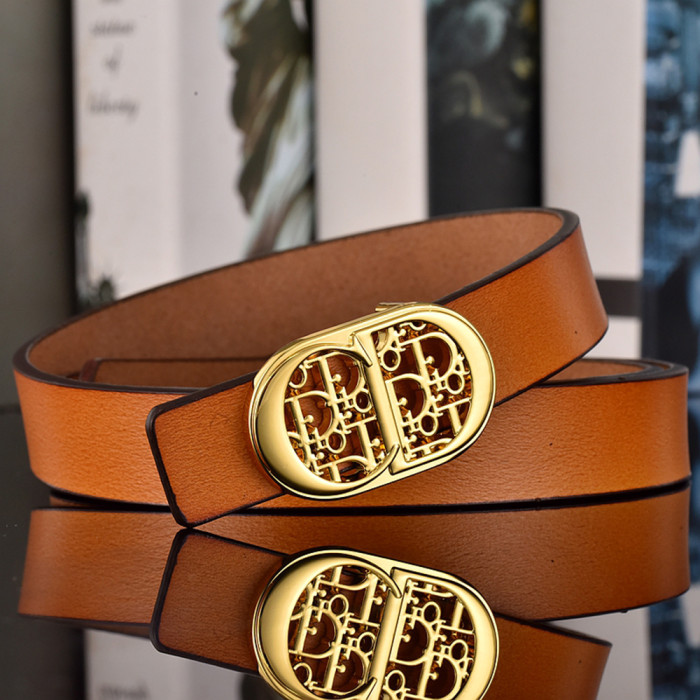 Women Men Belt 2.5 cm Cowhide Leather Buckle Belt Unisex Waistband Waist Strap