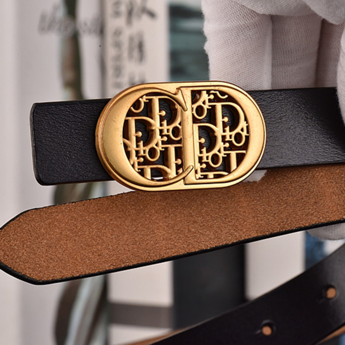 Women Men Belt 2.5 cm Cowhide Leather Buckle Belt Unisex Waistband Waist Strap