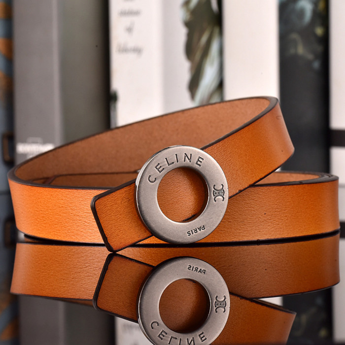 Women Men Belt 2.5 cm Cowhide Leather Buckle Belt Unisex Waistband Waist Strap