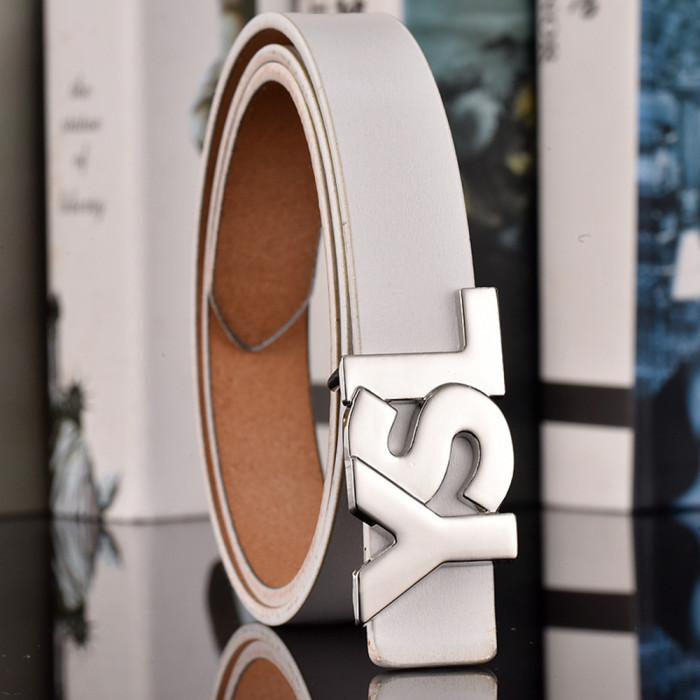 Women Men Belt 2.5 cm Cowhide Leather Buckle Belt Unisex Waistband Waist Strap