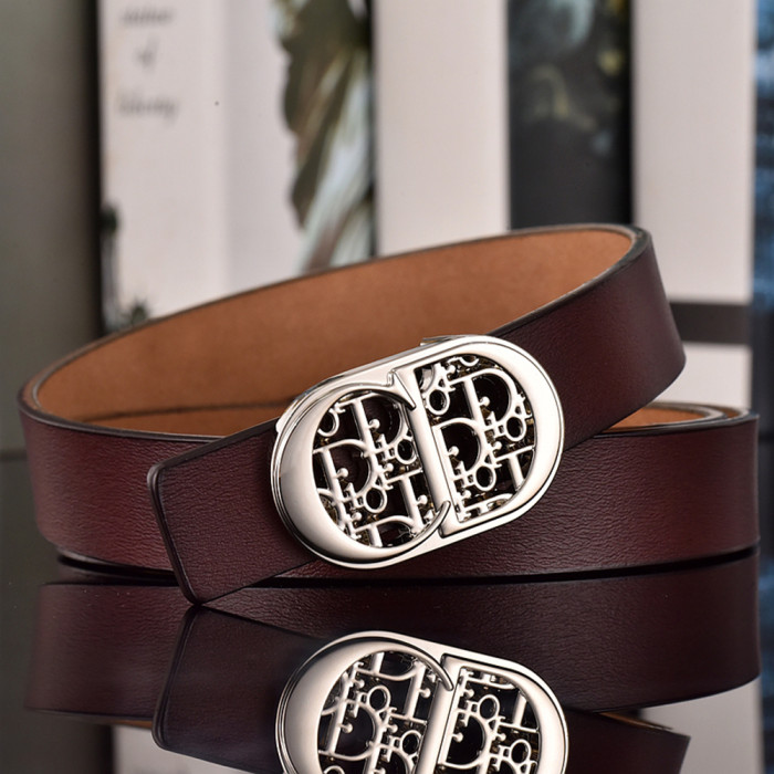 Women Men Belt 2.5 cm Cowhide Leather Buckle Belt Unisex Waistband Waist Strap