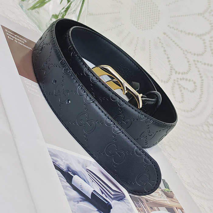 Women Men Belt 3.8cm Cowhide Leather Buckle Belt Unisex Waistband Waist Strap