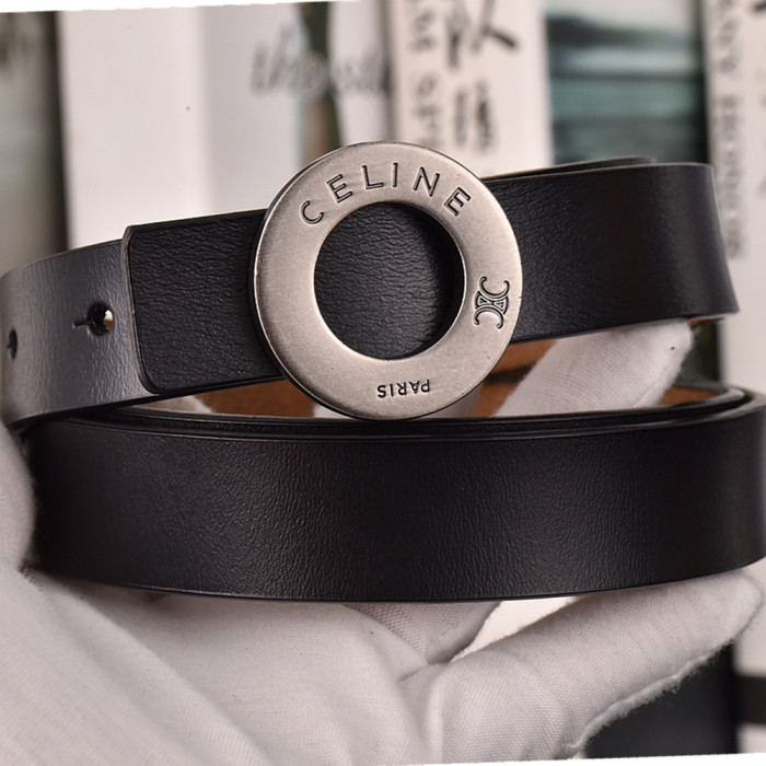 Women Men Belt 2.5 cm Cowhide Leather Buckle Belt Unisex Waistband Waist Strap