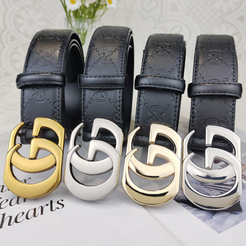 Women Men Belt 3.8cm Cowhide Leather Buckle Belt Unisex Waistband Waist Strap