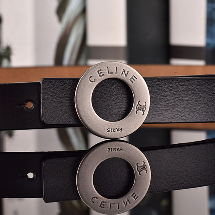 Women Men Belt 2.5 cm Cowhide Leather Buckle Belt Unisex Waistband Waist Strap