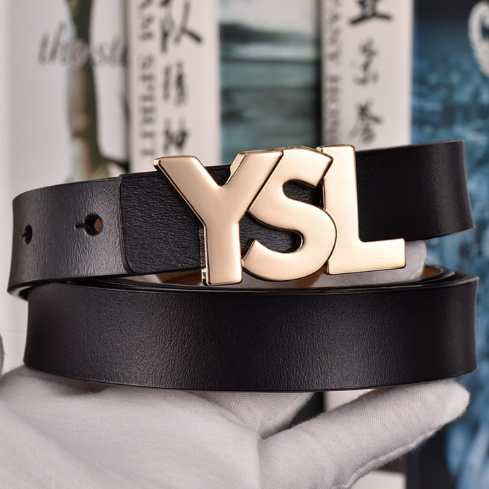 Women Men Belt 2.5 cm Cowhide Leather Buckle Belt Unisex Waistband Waist Strap