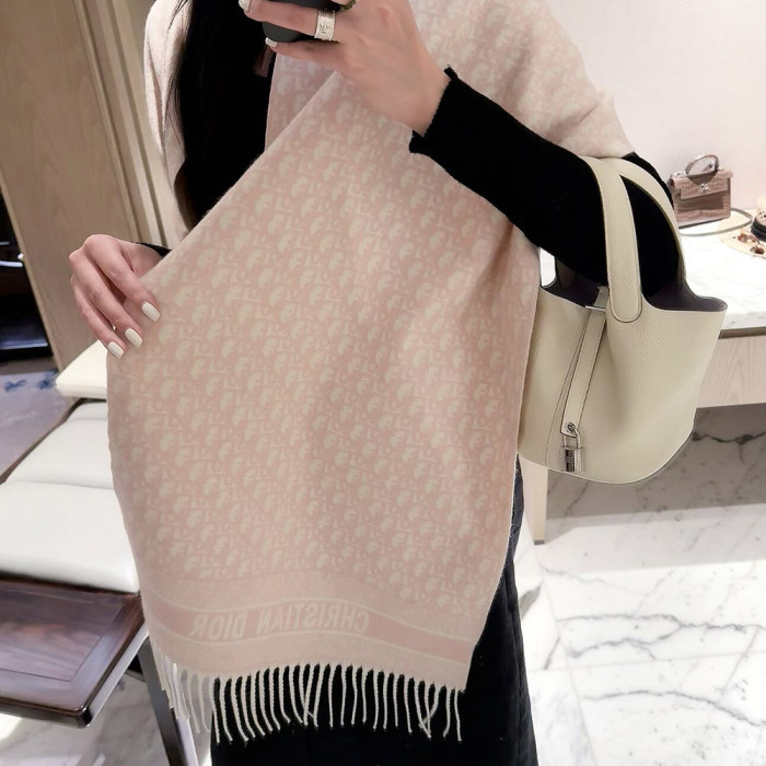 Women Men Logo Scarf Wool Cashmere Scarves Shawl Blanket Wrap Thickened Knitted Scarf 180×45cm