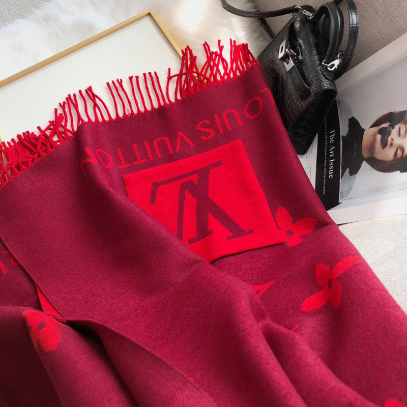 Women Men Logo Scarf Wool Cashmere Scarves Shawl Blanket Wrap Thickened Knitted Scarf 180×65cm