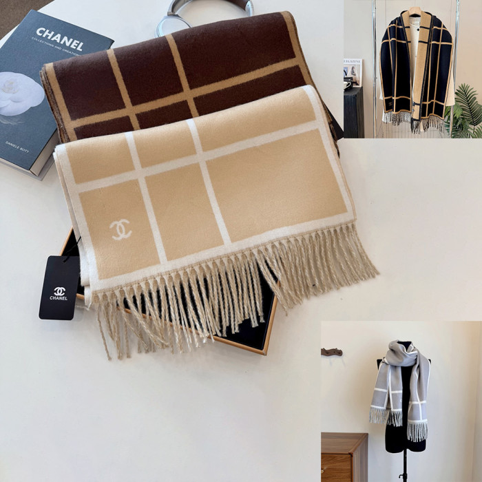 Women Men Logo Scarf Wool Cashmere Scarves Shawl Blanket Wrap Thickened Knitted Scarf 180×60cm