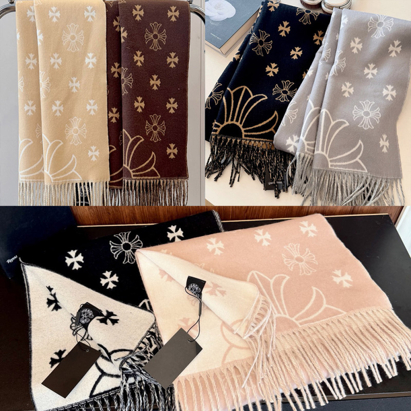 Women Men Logo Scarf Wool Cashmere Scarves Shawl Blanket Wrap Thickened Knitted Scarf 180×60cm