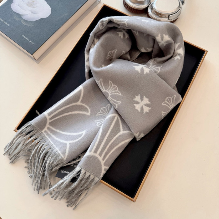 Women Men Logo Scarf Wool Cashmere Scarves Shawl Blanket Wrap Thickened Knitted Scarf 180×60cm