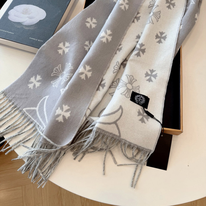 Women Men Logo Scarf Wool Cashmere Scarves Shawl Blanket Wrap Thickened Knitted Scarf 180×60cm