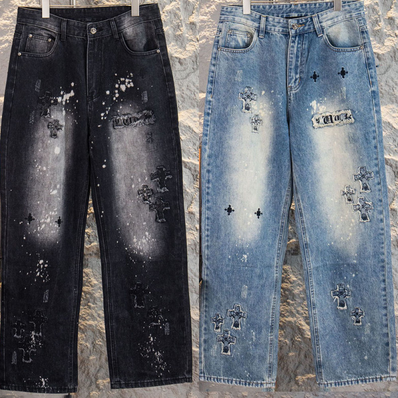 Women Men Classic Jeans Trousers Suit Pant Bottoms Joggers Clothes Women