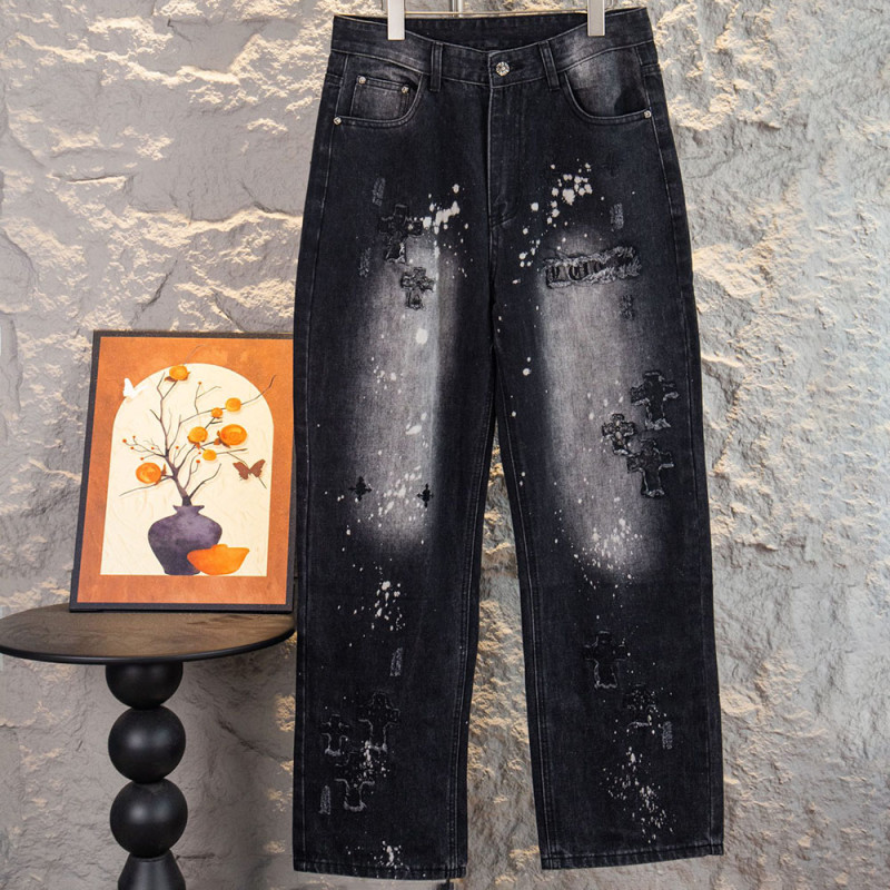 Women Men Classic Jeans Trousers Suit Pant Bottoms Joggers Clothes Women